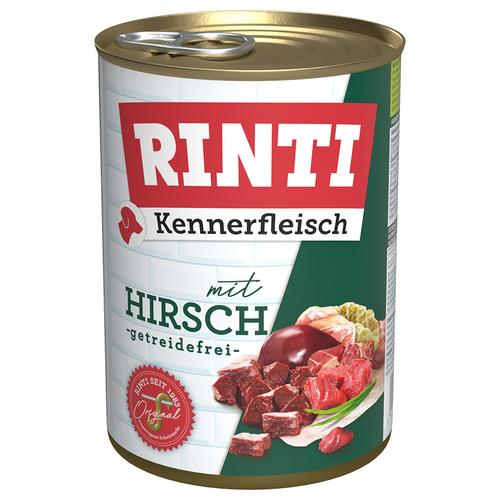 24x 400g Kennerfleisch, Hirsch RINTI Hundefutter nass