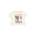 Justice Short Sleeve T-Shirt: White Tropical Tops - Kids Girl's Size 6