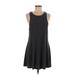 Brandy Melville Casual Dress - Mini Scoop Neck Sleeveless: Gray Solid Dresses