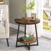 Everly Quinn 23.62" Tall Frame End Table Side Table Wood in Black/Brown | 23.62 H x 19.68 W x 19.68 D in | Wayfair 04C3F8B396D24F17B6F25ED14E84FF46