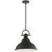 Longshore Tides 1-Light Integrated LED Indoor Foundry Bronze Downrod Pendant w/ Bell-Shaped Bowl Metal in Brown | Wayfair