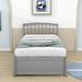 Harriet Bee Eljay Twin Storage Platform Bed w/ Drawers Wood in Gray | 37 H x 41 W x 79 D in | Wayfair FAF564CE82774FB98214EB5929A9BFCD