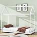 Isabelle & Max™ Coyer Twin Size Wooden House Bed Wood in White | 70 H x 41 W x 78 D in | Wayfair 774C71675CAA406AB8C055D46FAAFC16