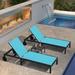 Purple Leaf 76.77" Long Reclining Chaise Lounge Set Metal in Blue | 11.81 H x 25.59 W x 76.77 D in | Outdoor Furniture | Wayfair WF06CLSSJ-BL