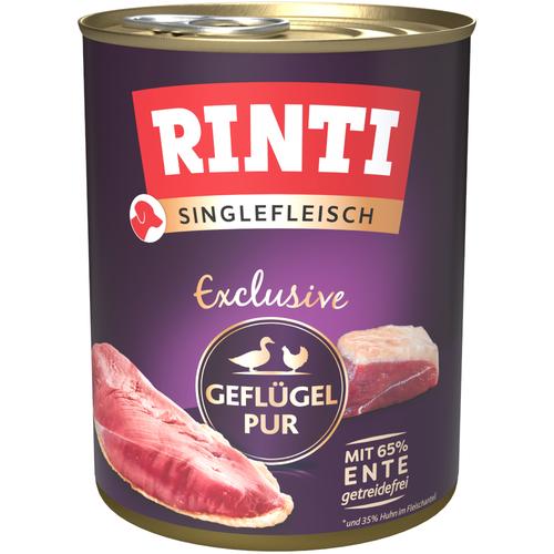 6x800g RINTI Singlefleisch Geflügel Pur Hundefutter nass