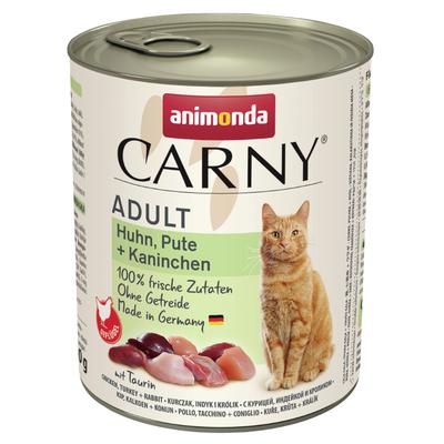 6 x 800 g animonda Carny Adult Huhn, Pute & Kaninchen Katzennassfutter