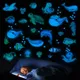 Autocollants Fluorescents de Baleine dans la Nuit pour Enfant Stickers Muraux Poissons Océan