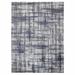 Shahbanu Rugs Charcoal Black, Modern Erased Lines Design, Wool and Plant Based Silk Hand Loomed, Oriental Rug (10'0" x 13'9")