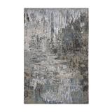 Shahbanu Rugs Gray Persian Knot Hand Knotted, Densely Woven, Pure Wool Abstract Design Oriental Rug (6'1" x 9'0") - 6'1" x 9'0"