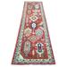 Shahbanu Rugs Rich Red, Natural Dyes Soft Wool Hand Knotted, Afghan Ersari with Large Elements, Runner Oriental Rug(2'8" x 9'8")