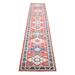 Shahbanu Rugs Tomato Red Peshawar with Northwest Persian Design Vegetable Dyes Pure Wool Hand Knotted Runner Rug (2'8" x 13'9")