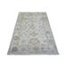 Shahbanu Rugs Cream Oushak Large Leaf Design Natural Dyes, Afghan Wool Hand Knotted Oriental Rug (4'0" x 5'8") - 4'0" x 5'8"