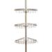 Kenney 3-Tier Spring Tension Adjustable Shower Corner Pole Caddy - Satin Nickel