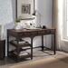 Gorden Writing Desk, Espresso Oak Finish & Antique Black Metal OF00143