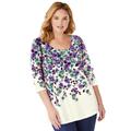 Plus Size Women's 7-Day Floral Print Tunic by Woman Within in Soft Iris Floral (Size 4X)