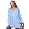 Plus Size Women's Perfect Pintuck Tunic by Woman Within in French Blue Stripe (Size 22/24)