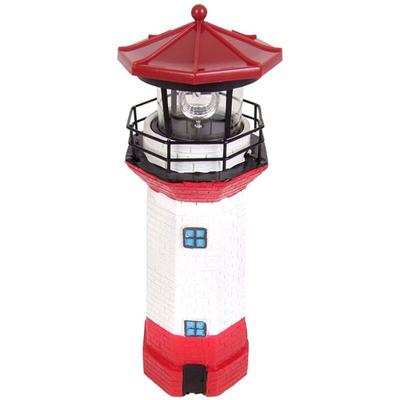 Solar-Leuchtturm 27,5cm mit rotierendem led Licht Gartenleuchte Terrassendeko Image