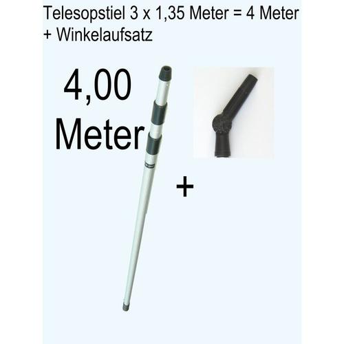 Excolo - Teleskopstiel 4 m Teleskopstange lang Stiel Fenster Reingier Besen Obst plücken