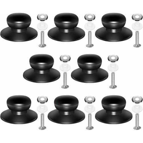 8 Stk. Universal Topfdeckelknöpfe aus schwarzem Glas, Ersatzgriff für Topfdeckel - Litzee