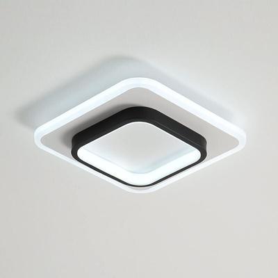 Moderne LED-Deckenleuchte aus quadratischem Acryl, schwarz und weiß, geeignet für Badezimmer, Image