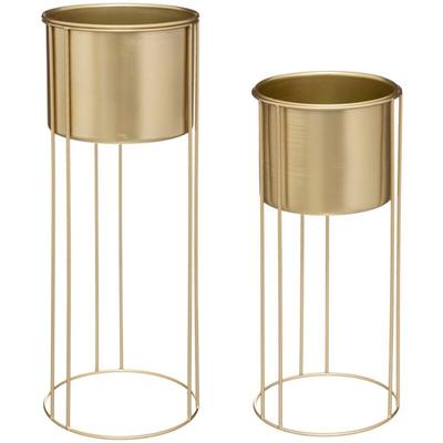 Set aus 2 Töpfen Artifice - goldfarben - Metall H58 cm Atmosphera Créateur D'intérieur