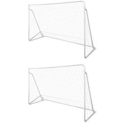 Fußball-Tornetze 2 Stück 240 x 90 x 150 cm Stahl Vidaxl 998844