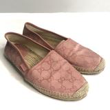 Gucci Shoes | Gucci Pink Gg Monogram Canvas Slip On Espadrilles Spain Size 39.5 | Color: Pink | Size: 9.5
