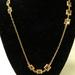 J. Crew Jewelry | J Crew Necklace Gold Tone With Square Bronze Stones 17” | Color: Brown/Gold | Size: Os