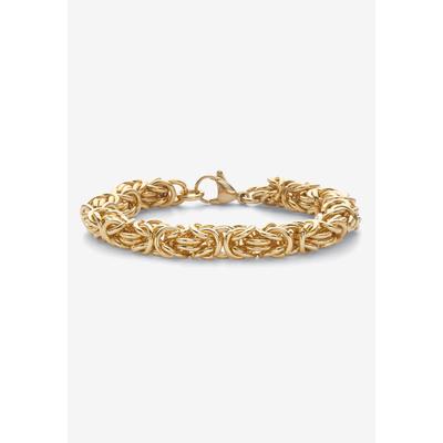 Women's Byzantine-Link Bracelet Gold Ion-Plated Stainless Steel 8mm 7.5" Length by PalmBeach Jewelry in Gold