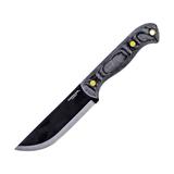 Condor SBK Knife 5.25" black powder coated 1075HC steel blade Black linen micarta handle CTK3940-5.28HC