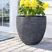 Sol 72 Outdoor™ Acushnet Round Indoor/Outdoor Modern Pot Planter w/ Drainage Hole in Gray | 17.2 H x 17.5 W x 17.5 D in | Wayfair