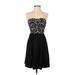 Sequin Hearts Cocktail Dress - Party: Black Damask Dresses - Women's Size 4