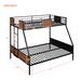 Twin-over-full bunk bed modern style steel frame bunk bed with safety rail