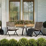 3 Piece Rattan Patio Set Furniture Foldable Wicker Lounger Chairs and Coffee Table Set For Outdoor Backyard Lawn Balcony