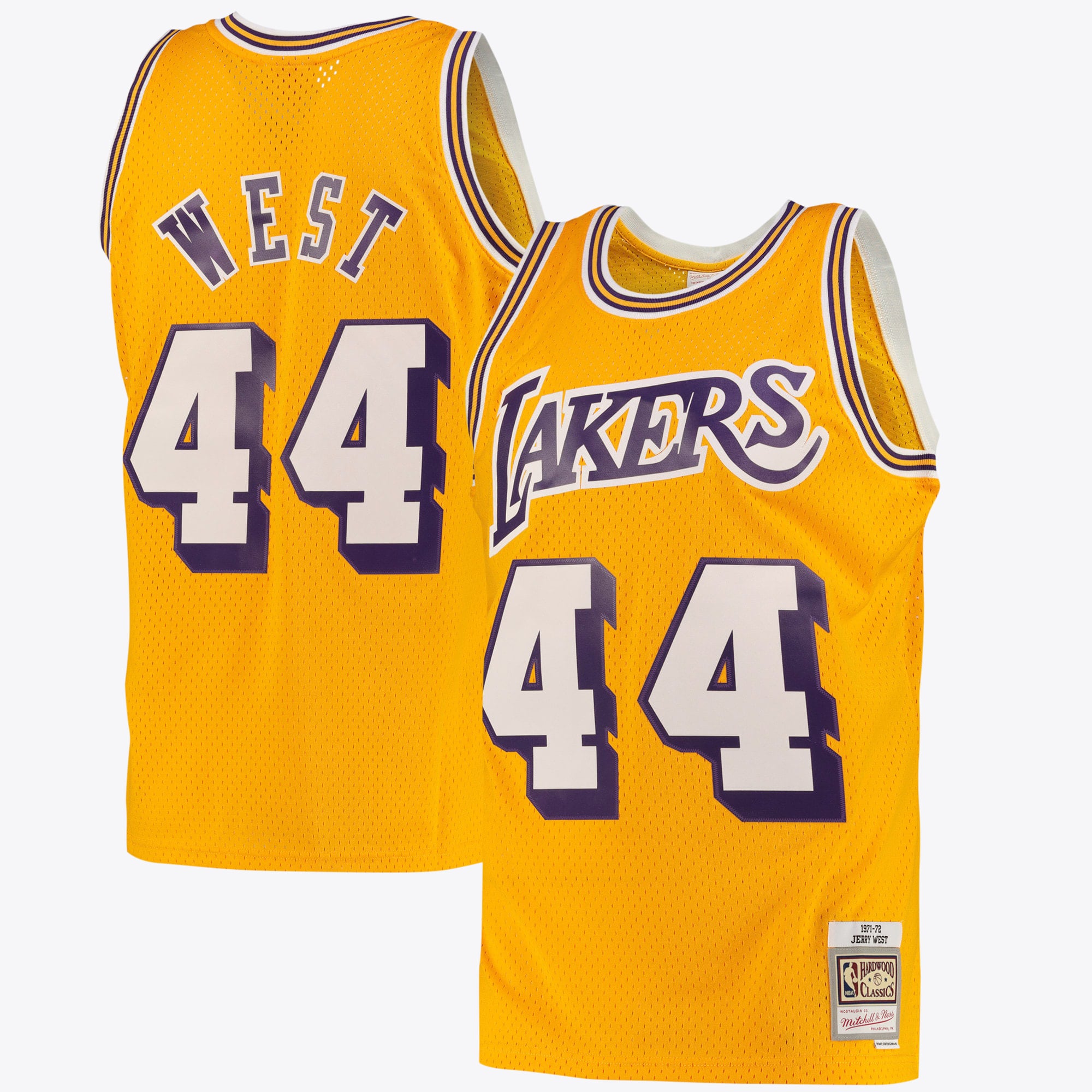 Maillot Swingman Extérieur Los Angeles Lakers 1971-72 Mitchell & Ness – Or clair – Jerry West - Homme Taille: L