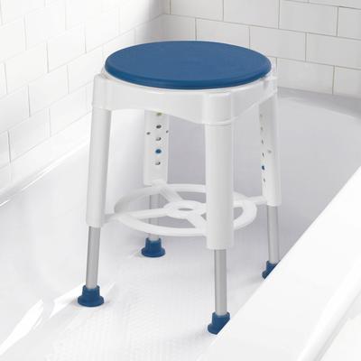 300 lbs. Weight Capacity Swivel Seat Shower Stool by Drive Medical in White Blue