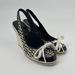 Coach Shoes | Coach Y2k Monogram Emilana Slingback Lace Up Wedge Shoes Black & White Size 8 | Color: Black/White | Size: 8