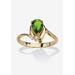 Women's Yellow Gold Plated Simulated Birthstone And Round Crystal Ring Jewelry by PalmBeach Jewelry in Peridot (Size 6)