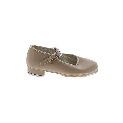 Dance Shoes: Brown Solid Shoes - Kids Girl's Size 12