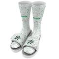 Men's ISlide White Dallas Stars Speckle Socks & Slide Sandals Bundle