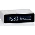 CLR-290D+/WH Radio-Réveil Numérique dab/dab+/fm, 2 Alarmes, Grand Écran lcd, Chargeur usb Blanc