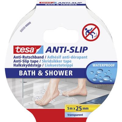 Bath & shower 55533-00000-11 Anti-Rutschband Transparent (l x b) 5 m x 25 mm 1 St. - Tesa