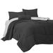 Alice 8 Piece King Comforter Set, Soft Dark Gray By The Urban Port