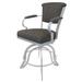 Tobias Designs Miami Counter 26" Metal Bar Stool - A Base - Portwood Ash - Black Upholstered/Metal in Gray/Black | 44 H x 22 W x 20 D in | Wayfair