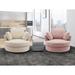 Barrel Chair - Latitude Run® 42.26" W Recessed Arm Swivel Barrel Chair Set Of 2 in Pink/White/Brown | 33.12 H x 42.26 W x 41.17 D in | Wayfair