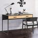 Latitude Run® Amster Executive Writing Desk Wood/Metal in Black/Brown/Gray | 29.5 H x 47.25 W x 19 D in | Wayfair DEC92A21F7754617936DFFDB864832E6