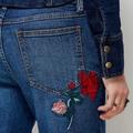 Free People Jeans | Free People Four Seasons Rose Embroidered Jeans Dark Wash Size 30 | Color: Blue/Red | Size: 30