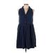 CATHERINE Catherine Malandrino Casual Dress - A-Line: Blue Solid Dresses - Used - Size 12