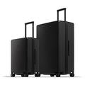 LEVEL8 Suitcase Set of 2, Carry-on Hand Luggage Elegance Matt Design 100% PC Trolley Case TSA Lock Checked Luggage with 8 Spinner Wheels (Black, 2-Piece Set (40L/105L))
