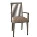 Saloom Furniture Skyline Slat Back Arm Chair Wood/Upholstered in Black/Brown | 36 H x 20 W x 22 D in | Wayfair 24AU-Shadow-Shell